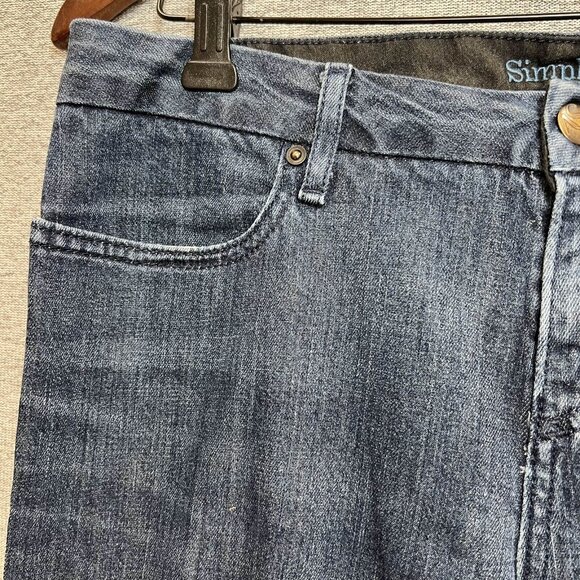 Simply Vera Wash Jeans Women 8 Blue Wide Leg Dark Wash Mid Rise Denim Casual - Picture 3 of 12